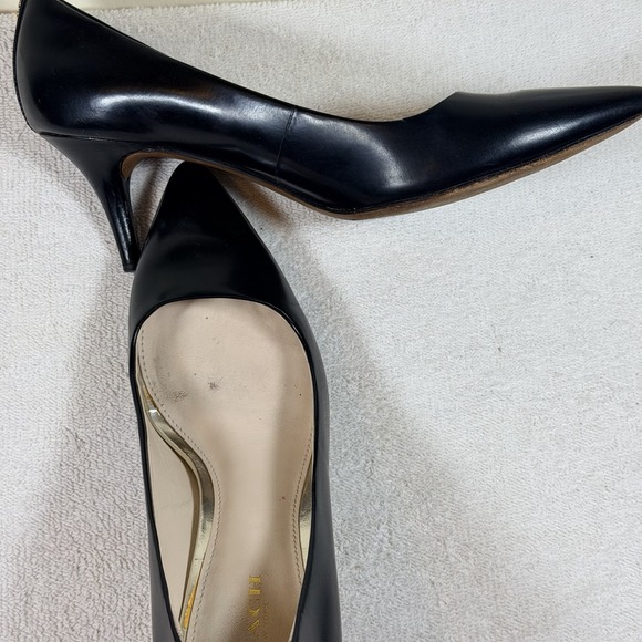 COACH Sloan Black Leather Kitten Heel Pump - Size 7 B Classic Luxury Old Money - Picture 11 of 12